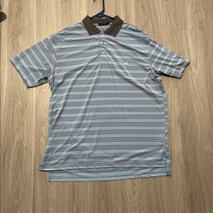 Blue/grey southern marsh striped polo size L